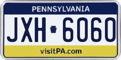 PA license plate JXH6060