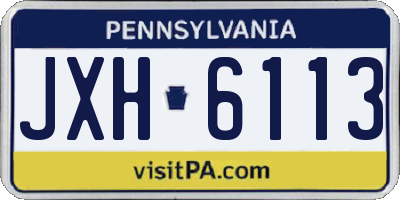 PA license plate JXH6113