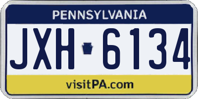 PA license plate JXH6134