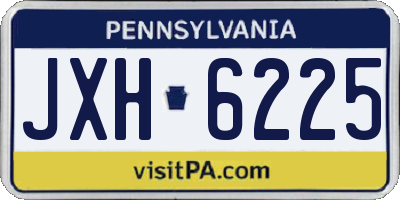 PA license plate JXH6225
