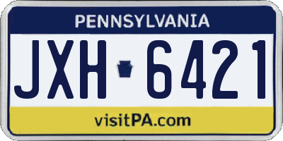 PA license plate JXH6421