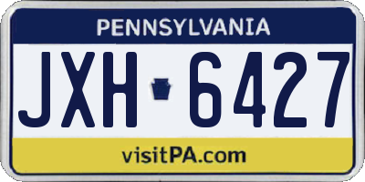 PA license plate JXH6427