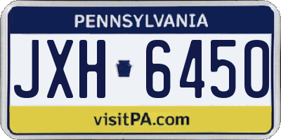 PA license plate JXH6450