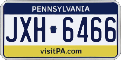PA license plate JXH6466