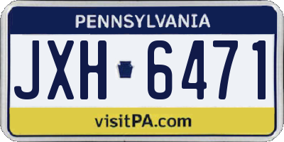 PA license plate JXH6471