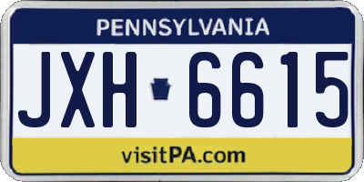 PA license plate JXH6615