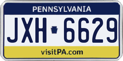 PA license plate JXH6629