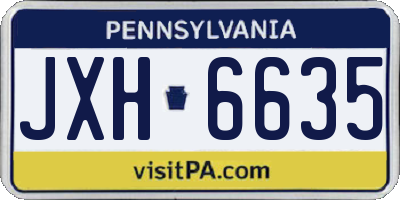PA license plate JXH6635