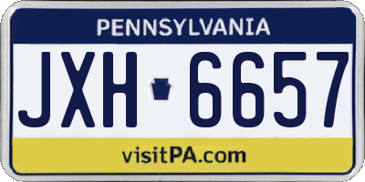 PA license plate JXH6657