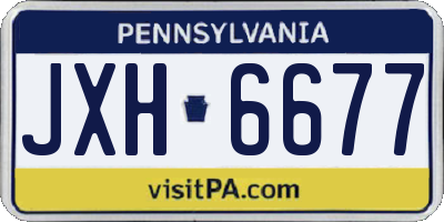PA license plate JXH6677