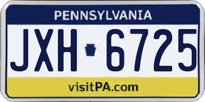 PA license plate JXH6725