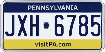 PA license plate JXH6785