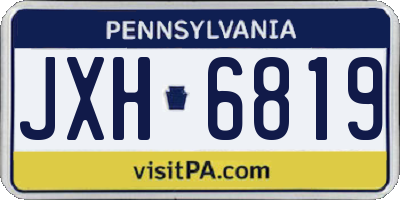 PA license plate JXH6819