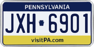 PA license plate JXH6901