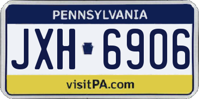 PA license plate JXH6906