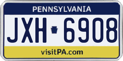 PA license plate JXH6908