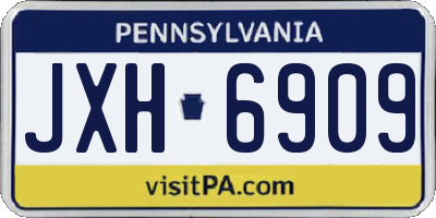 PA license plate JXH6909
