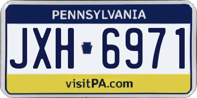 PA license plate JXH6971