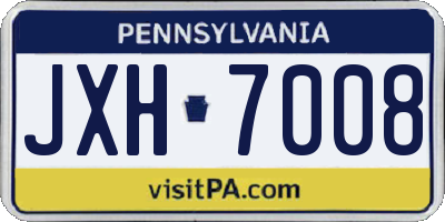 PA license plate JXH7008