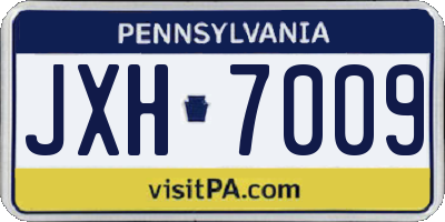 PA license plate JXH7009