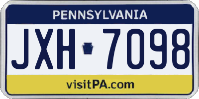 PA license plate JXH7098