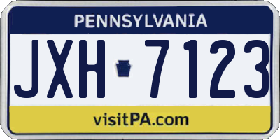 PA license plate JXH7123