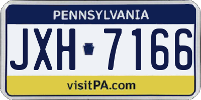 PA license plate JXH7166
