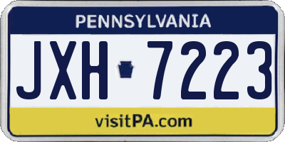 PA license plate JXH7223
