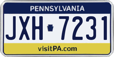 PA license plate JXH7231