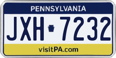 PA license plate JXH7232