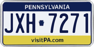 PA license plate JXH7271