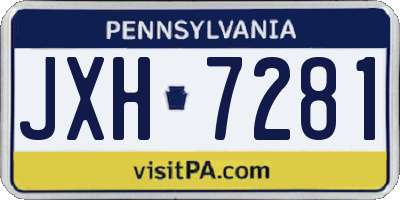 PA license plate JXH7281