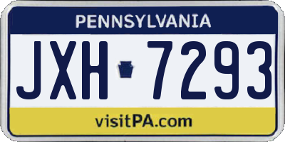 PA license plate JXH7293