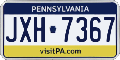 PA license plate JXH7367