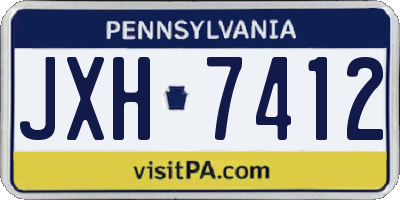 PA license plate JXH7412