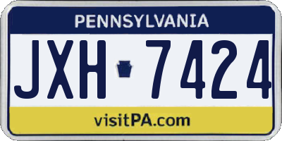 PA license plate JXH7424