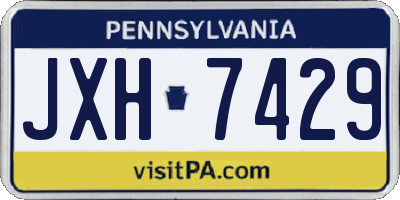 PA license plate JXH7429