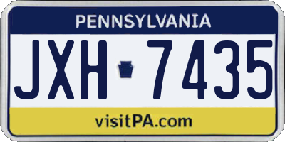 PA license plate JXH7435