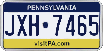 PA license plate JXH7465