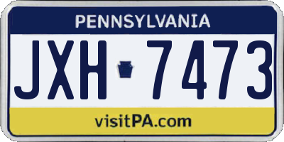 PA license plate JXH7473