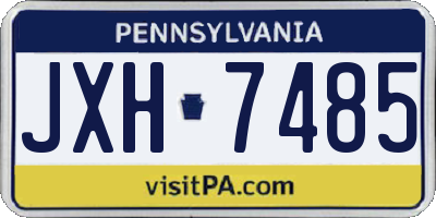 PA license plate JXH7485