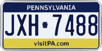 PA license plate JXH7488
