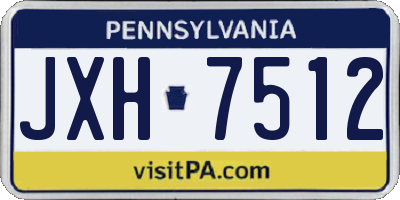 PA license plate JXH7512