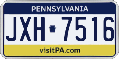 PA license plate JXH7516