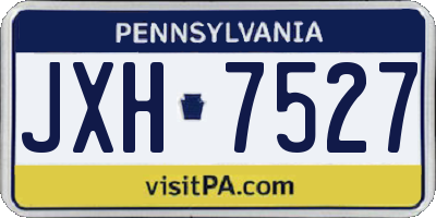 PA license plate JXH7527