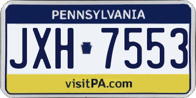 PA license plate JXH7553