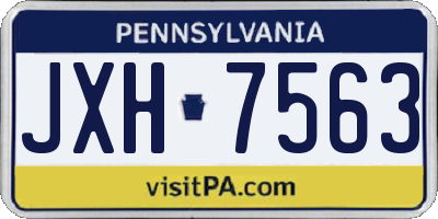 PA license plate JXH7563