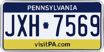 PA license plate JXH7569