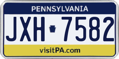 PA license plate JXH7582