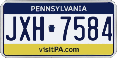 PA license plate JXH7584